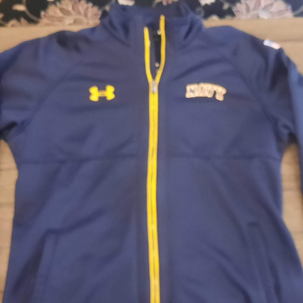 USNA Navy zip jacket under Armour Storm XL Loose